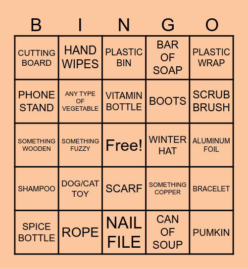 SCAVENGER HUNT BINGO #3 Bingo Card