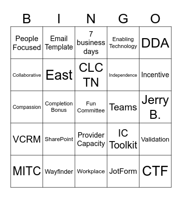CLC SUPERSTAR FUNGO Bingo Card