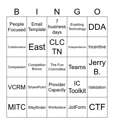 CLC SUPERSTAR FUNGO Bingo Card