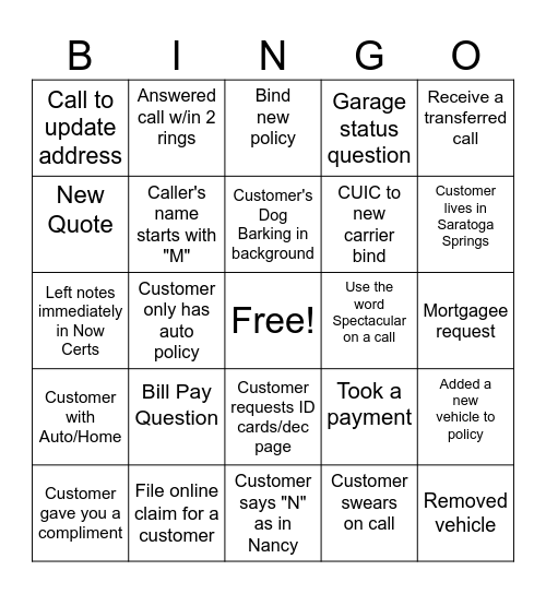Rob Jackson Phone Bingo Card