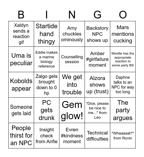 FIRST FROST BALL Bingo Card