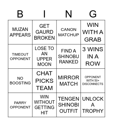 Test Thumb Bingo Card