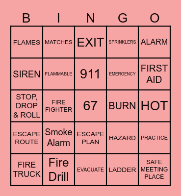 FIRE SAFETY WEEK Bingo Card