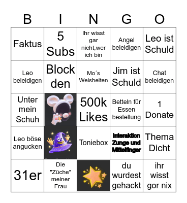 DKM LIVE Bingo Card