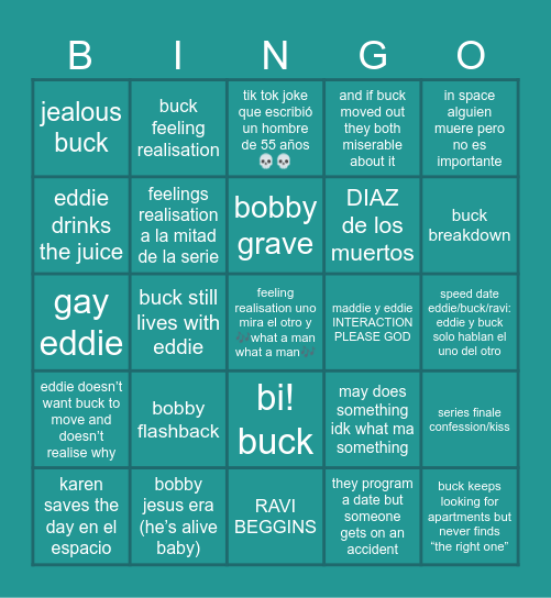 911 - AL’s S9 delusions!!! Bingo Card
