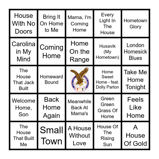 HOMES PT. 1 Bingo Card