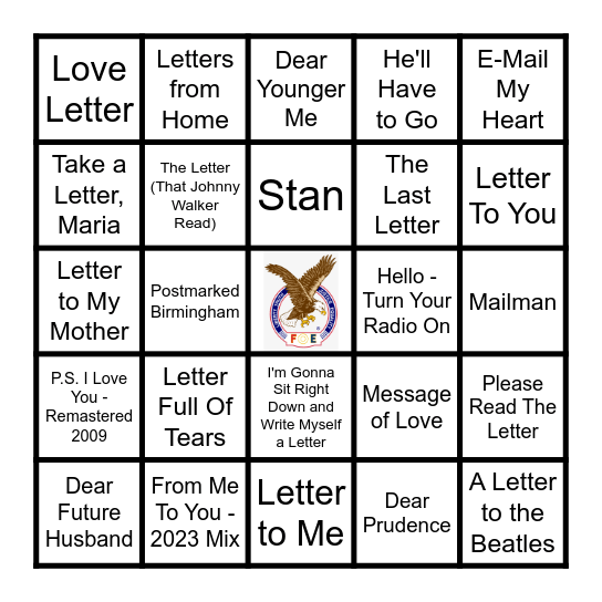 MAIL Bingo Card