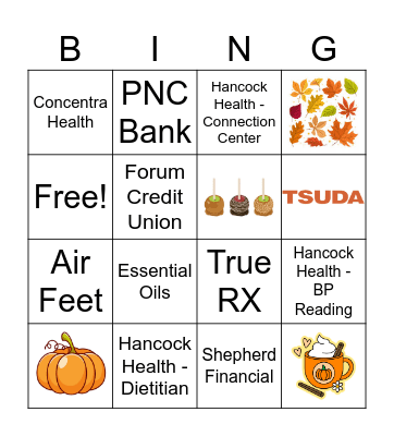 Health Fair 2025 Bingo Card