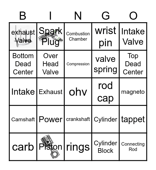 Small Engine Bingo Card