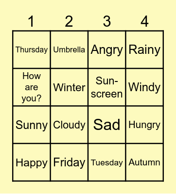 Bingo! Bingo Card