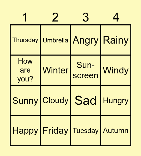 Bingo! Bingo Card