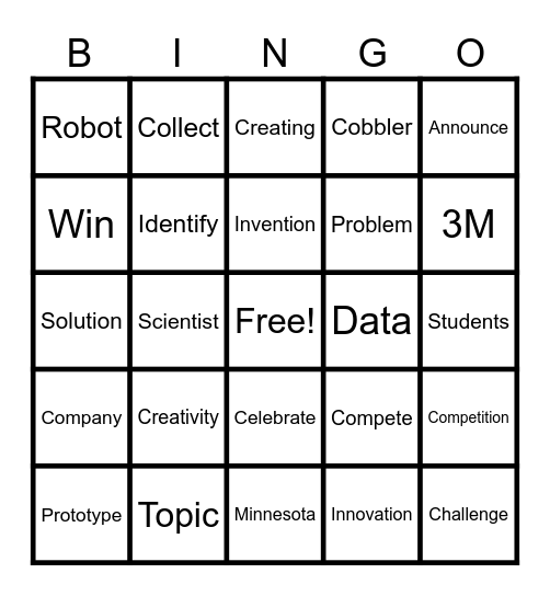 Science Challenge Bingo Card