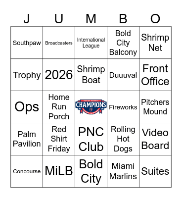 Jumbo Shrimp BINGO Card