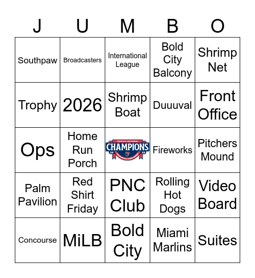 Jumbo Shrimp BINGO Card