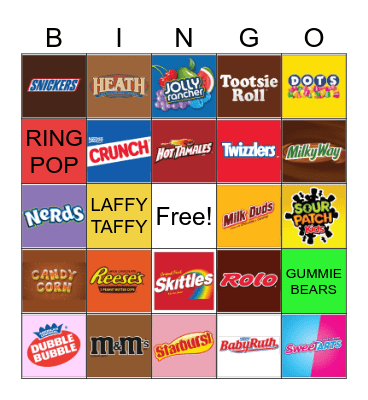 Halloween Candy Bingo Card