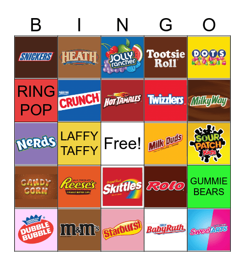 Halloween Candy Bingo Card