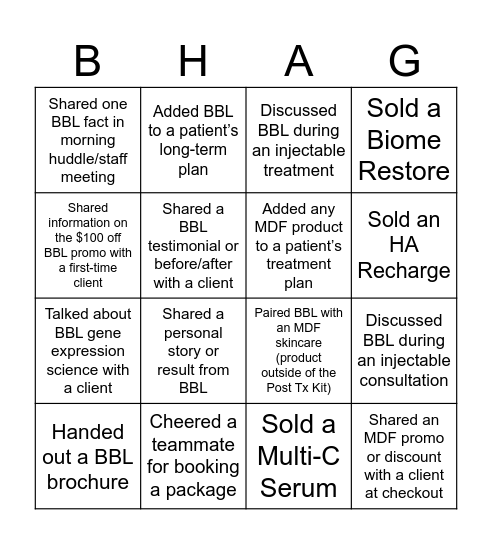 BBL BINGO Card