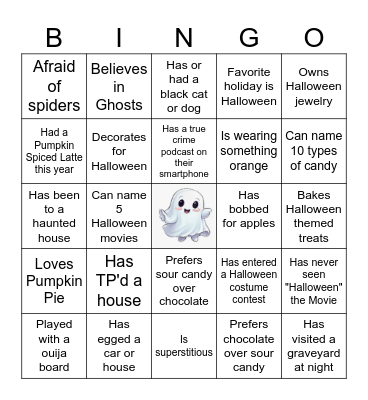 Halloween Bingo Card