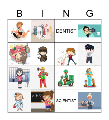 Jobs & Occupations Bingo Card