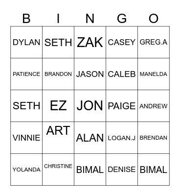 WEST CENTRAL Bingo Card