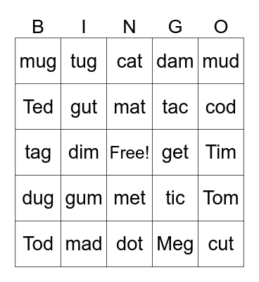 CKLA Skills 1 Sounds Bingo Card