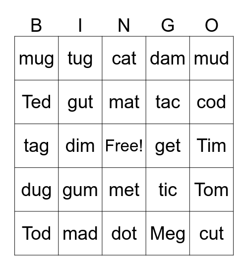 CKLA Skills 1 Sounds Bingo Card