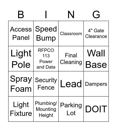 Willow Hall 10/13-10/17 Bingo Card