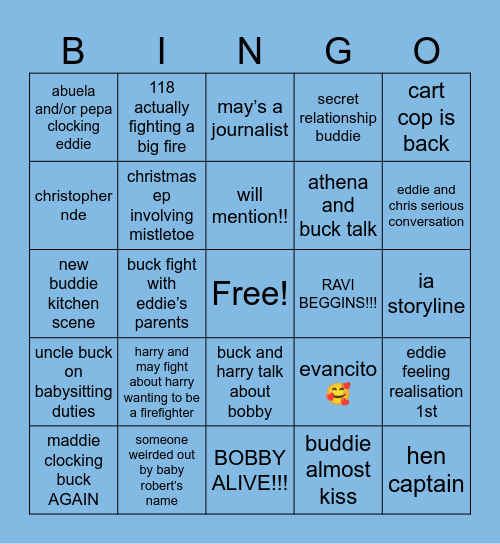 9-1-1 Season 9 Bingo 🕺🏼 Bingo Card