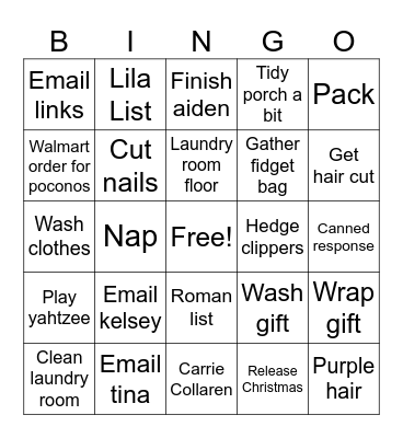 Before we leave Bingo Card