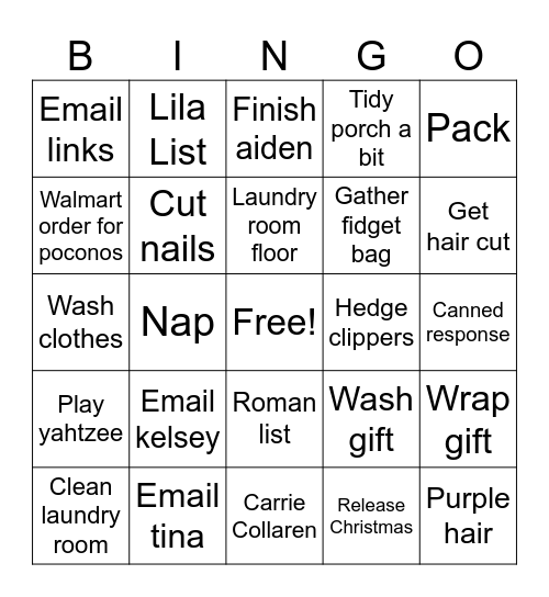 Before we leave Bingo Card