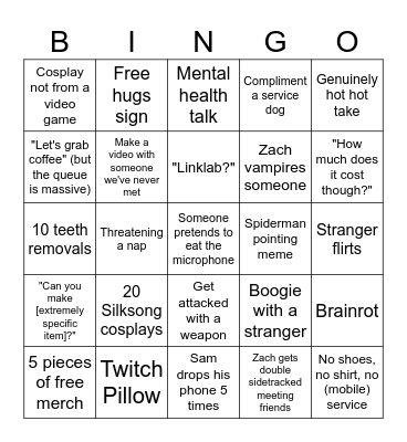 PAX Bingo Card