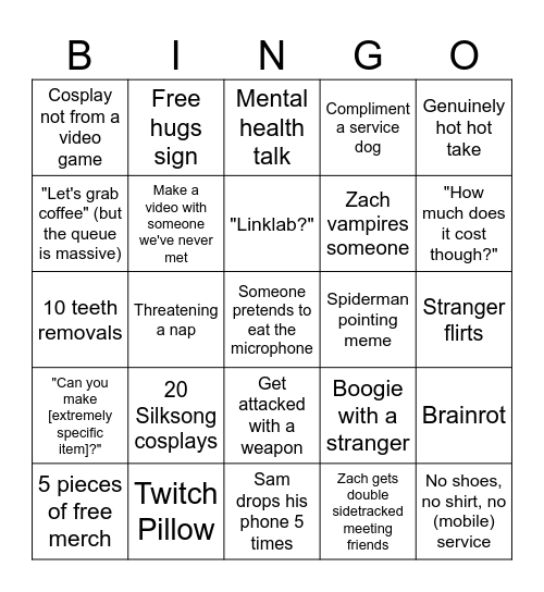 PAX Bingo Card