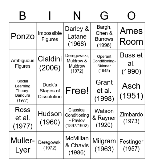 Study Bingo Card