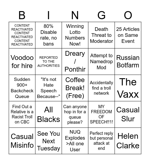 Modsquad Daily Bingo Card