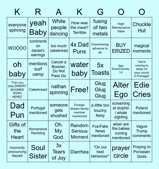 Emi and Austin Wedding Bingo Card