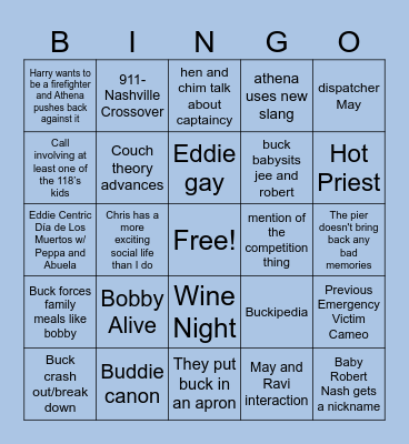 9-1-1 Season 9 Community Bingo Card