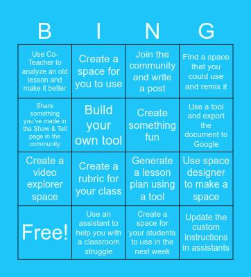 SchoolAI Bingo Minus the O Bingo Card