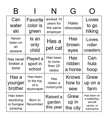 Bingo Card