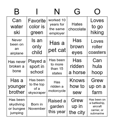 Bingo Card