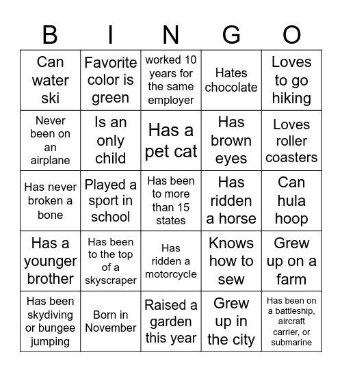 Bingo Card