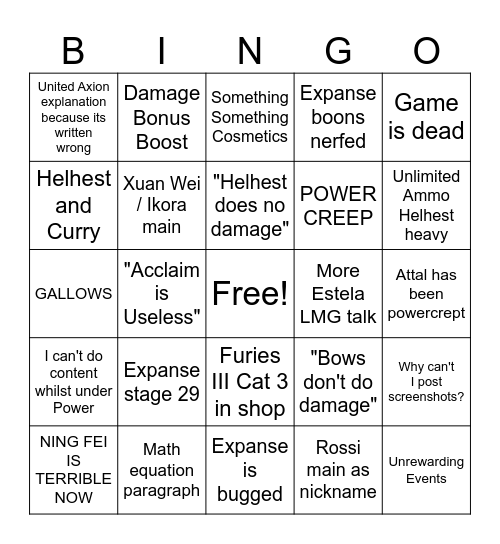 Helhest Patch BINGO Card