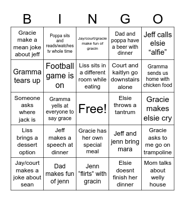Thanksgiving 2025 Bingo Card