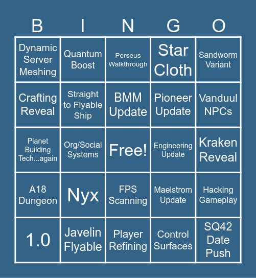 MISHAP CitizenCon 2025 Bingo Card