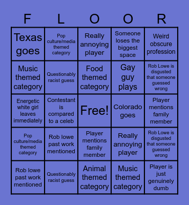 The Floor Bingo Card