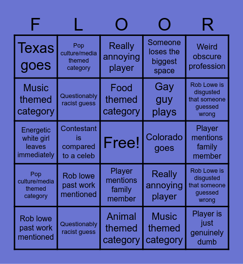 The Floor Bingo Card