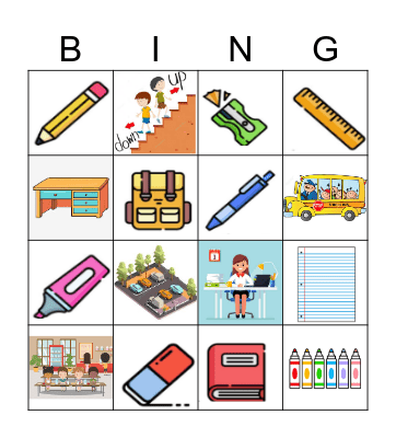 Mi escuela Bingo Card