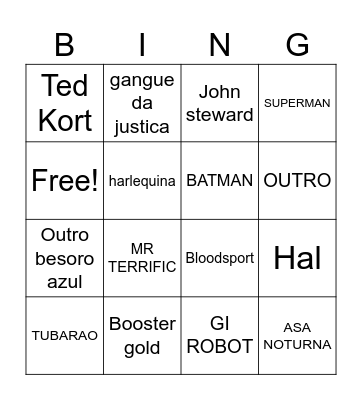 peacemaker end Bingo Card