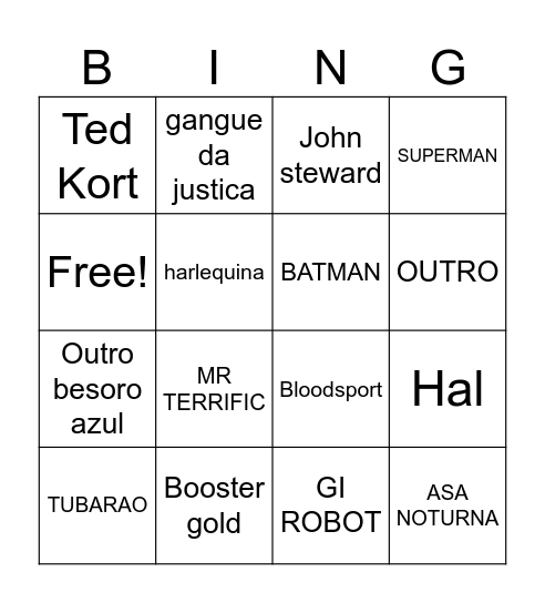 peacemaker end Bingo Card