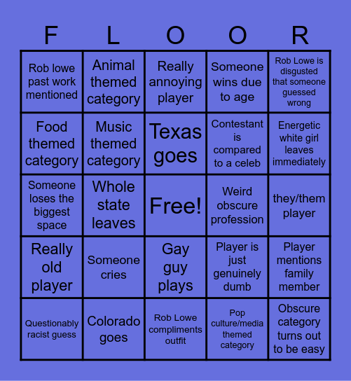 The Floor Bingo Card
