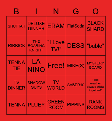 CHAPTER 3: TV WORLD. Bingo Card